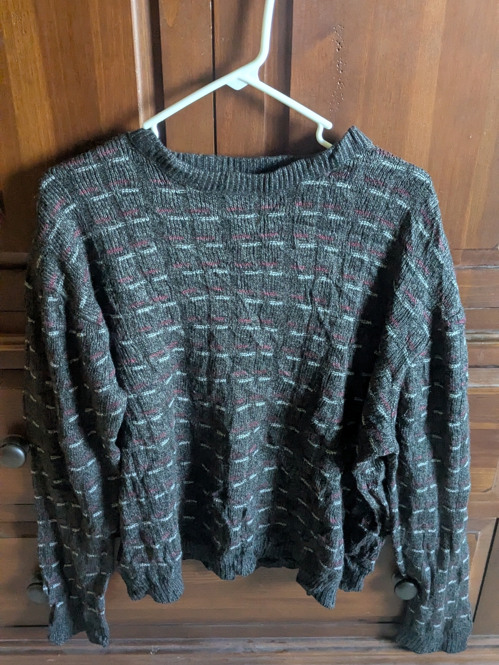Natural Issue Vintage Sweater - Charcoal with Burgundy Specks